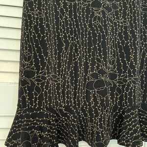 Susan Lawrence Black Floral Maxi Skirt